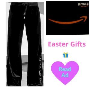 PRICE THIS AD & WIN Easter March BCBG Black Velour Lounge Pants XS S Gift Card